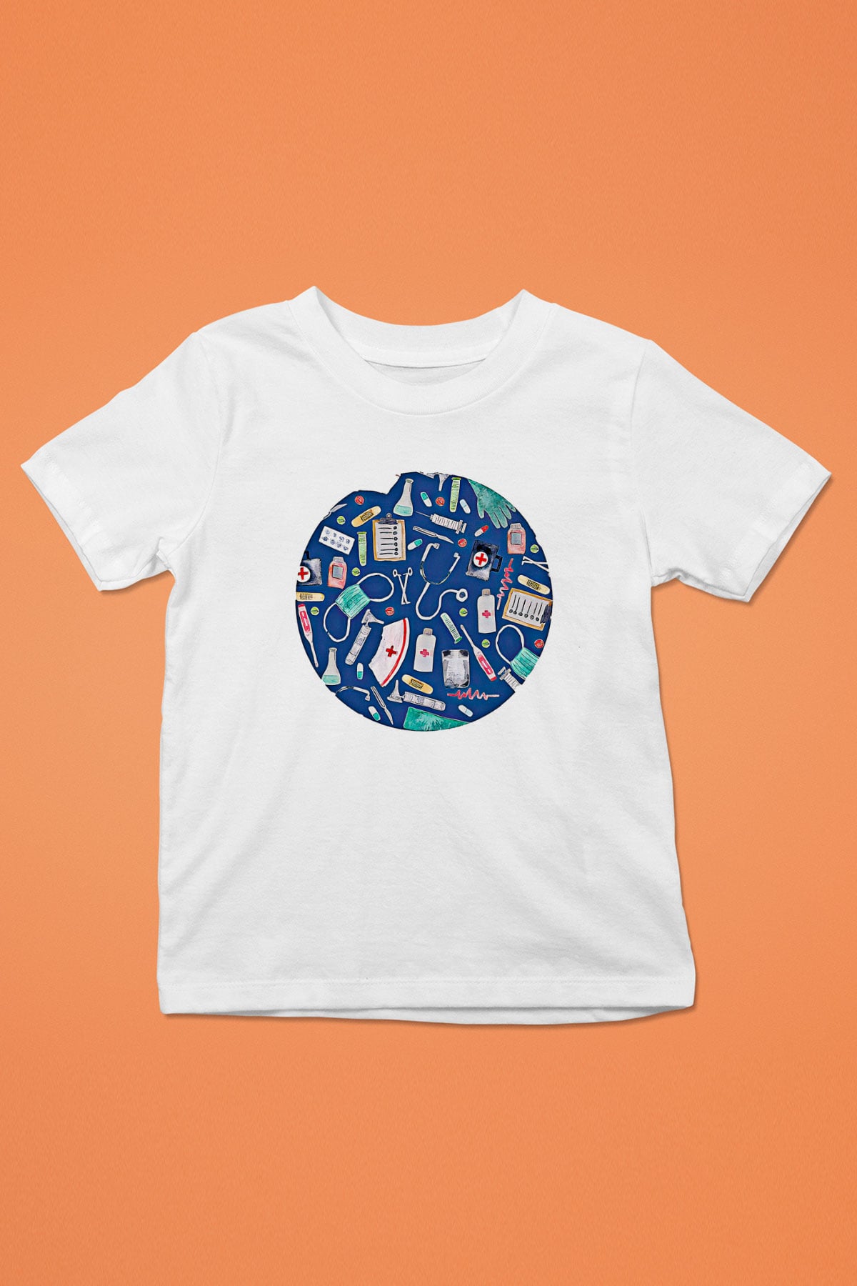 Tıp Bayramı Baskılı Beyaz Unisex Beyaz Çocuk Tişört - Tshirt