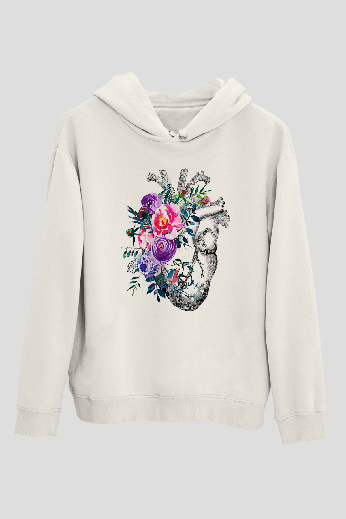 Tıp Bayramı Baskılı Beyaz Unisex Kapüşonlu Sweatshirt