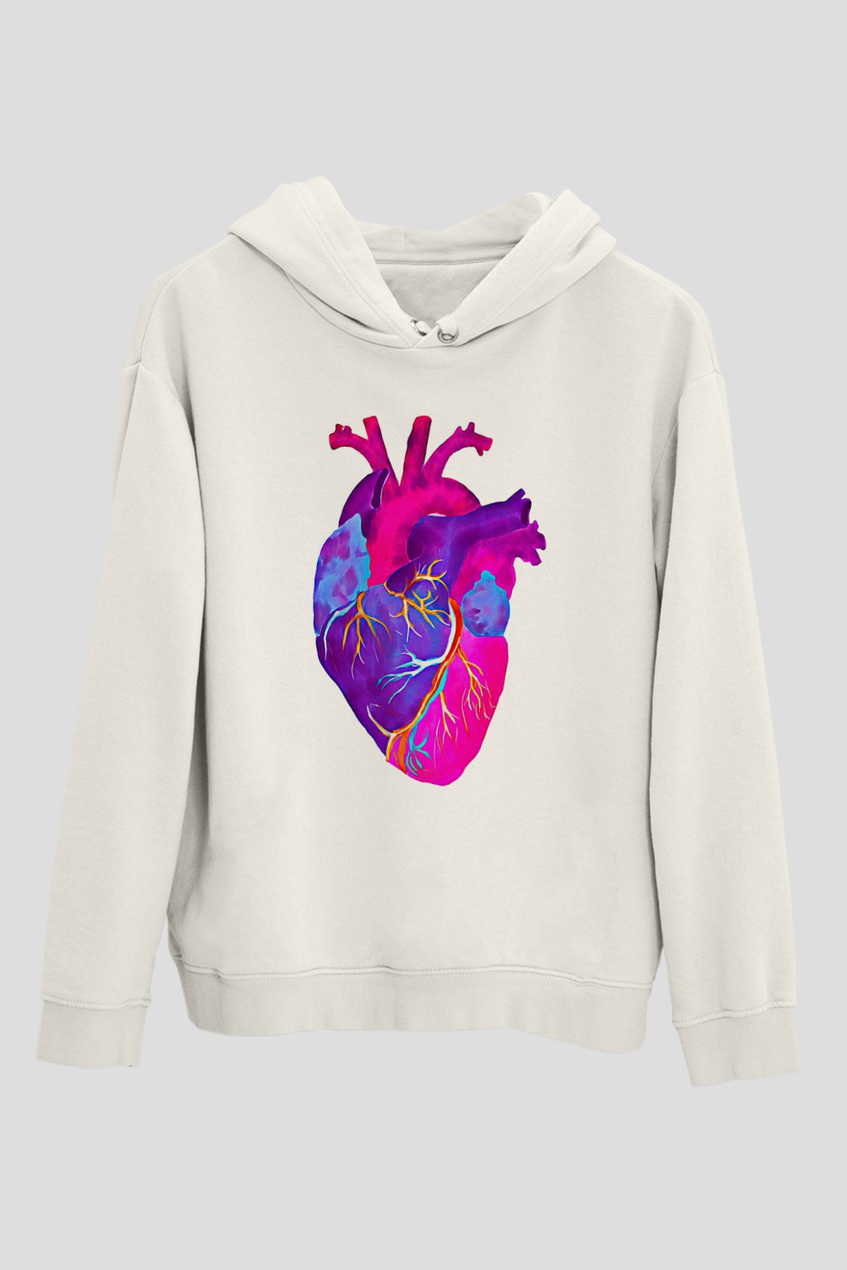 Tıp Bayramı Baskılı Beyaz Unisex Kapüşonlu Sweatshirt