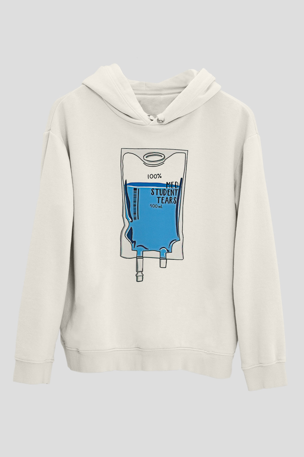 Tıp Bayramı Baskılı Beyaz Unisex Kapüşonlu Sweatshirt