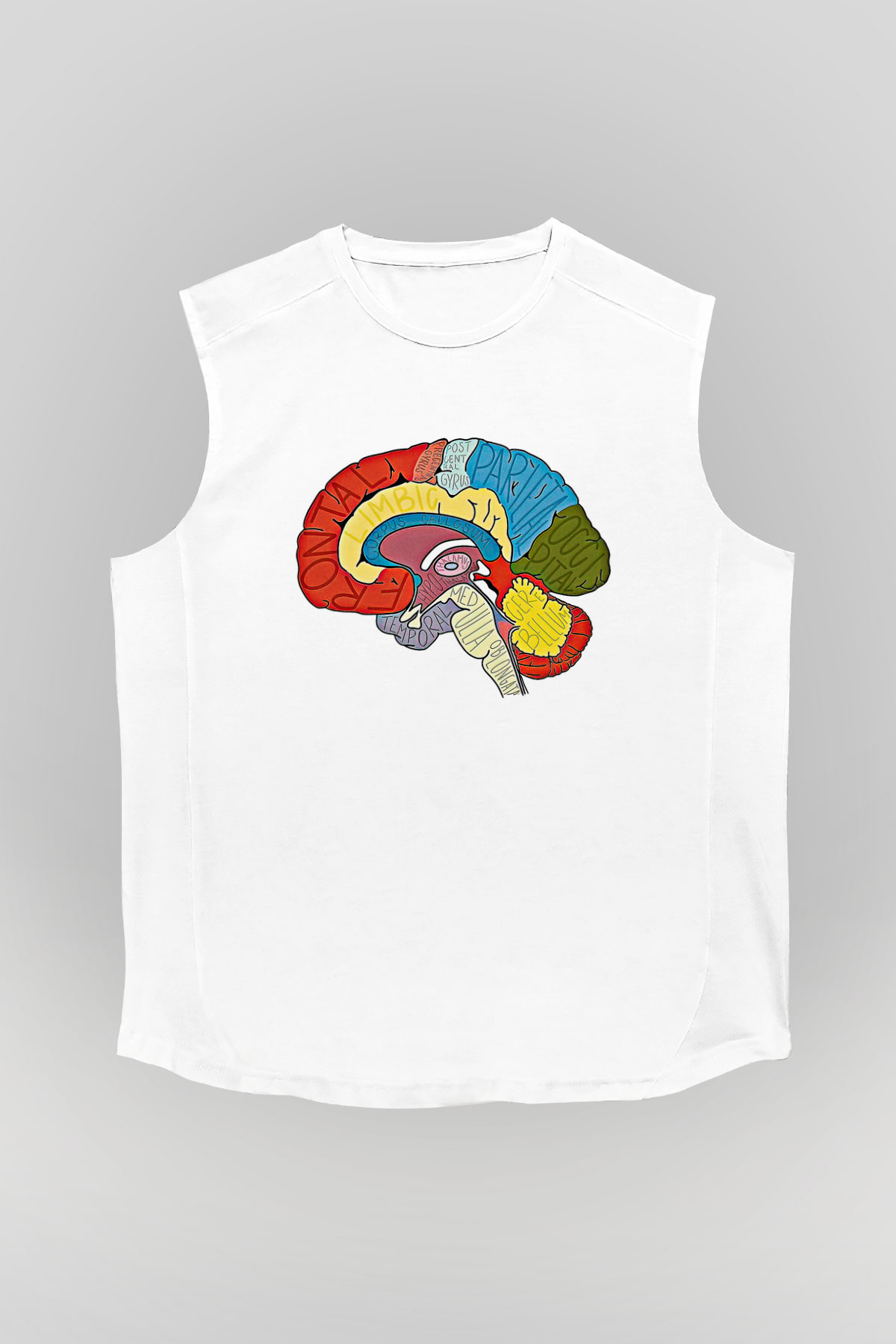 Tıp Bayramı Baskılı Beyaz Unisex Kolsuz Tişört - Tshirt