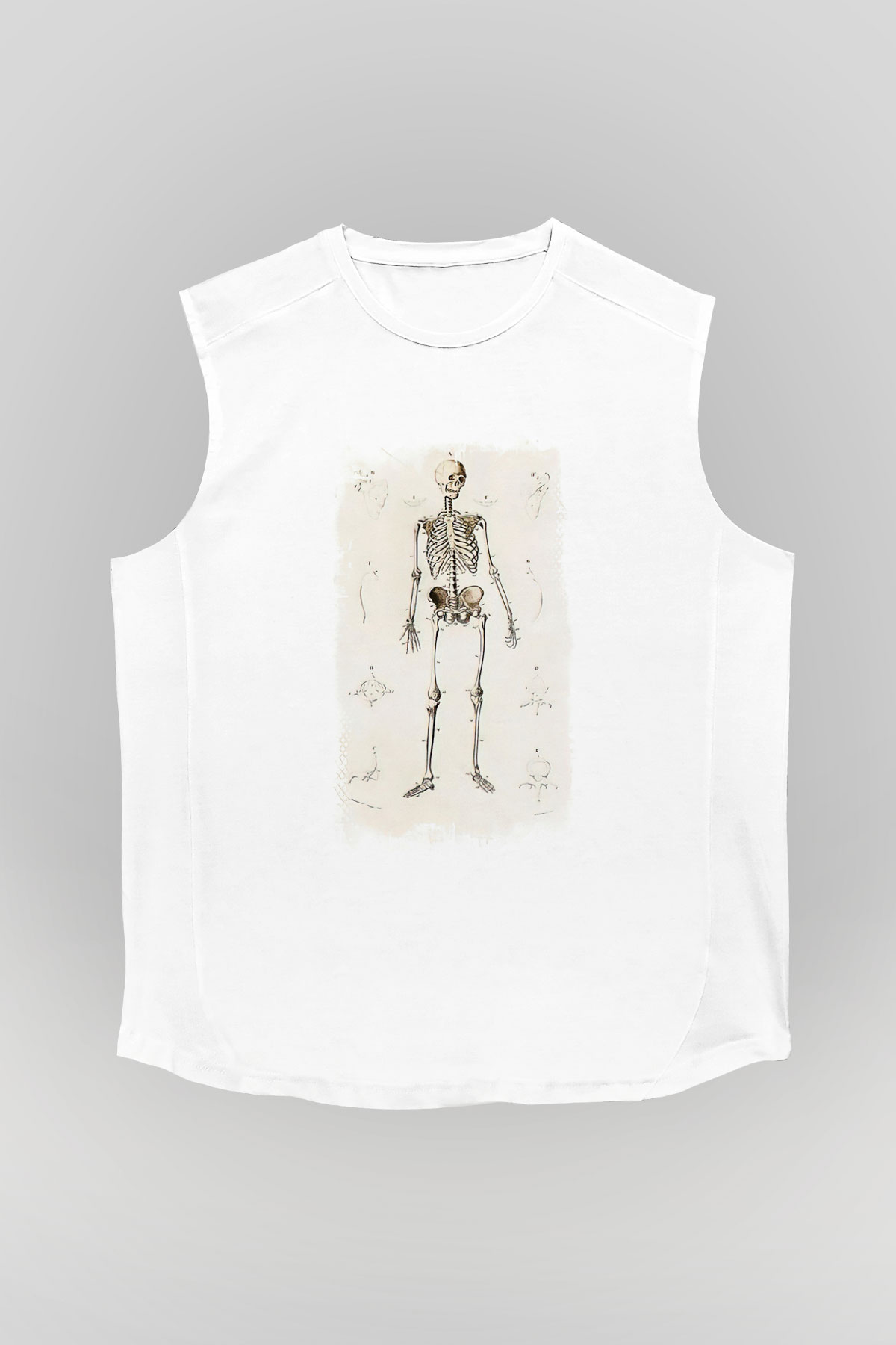 Tıp Bayramı Baskılı Beyaz Unisex Kolsuz Tişört - Tshirt