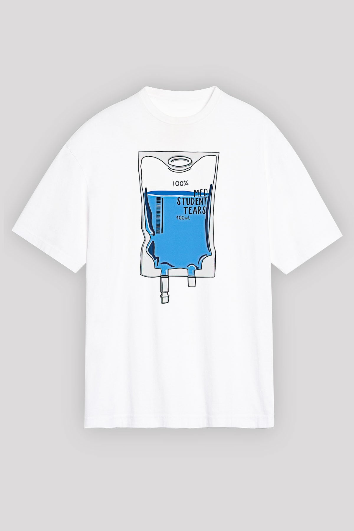 Tıp Bayramı Baskılı Beyaz Unisex Oversize Tişört - Tshirt
