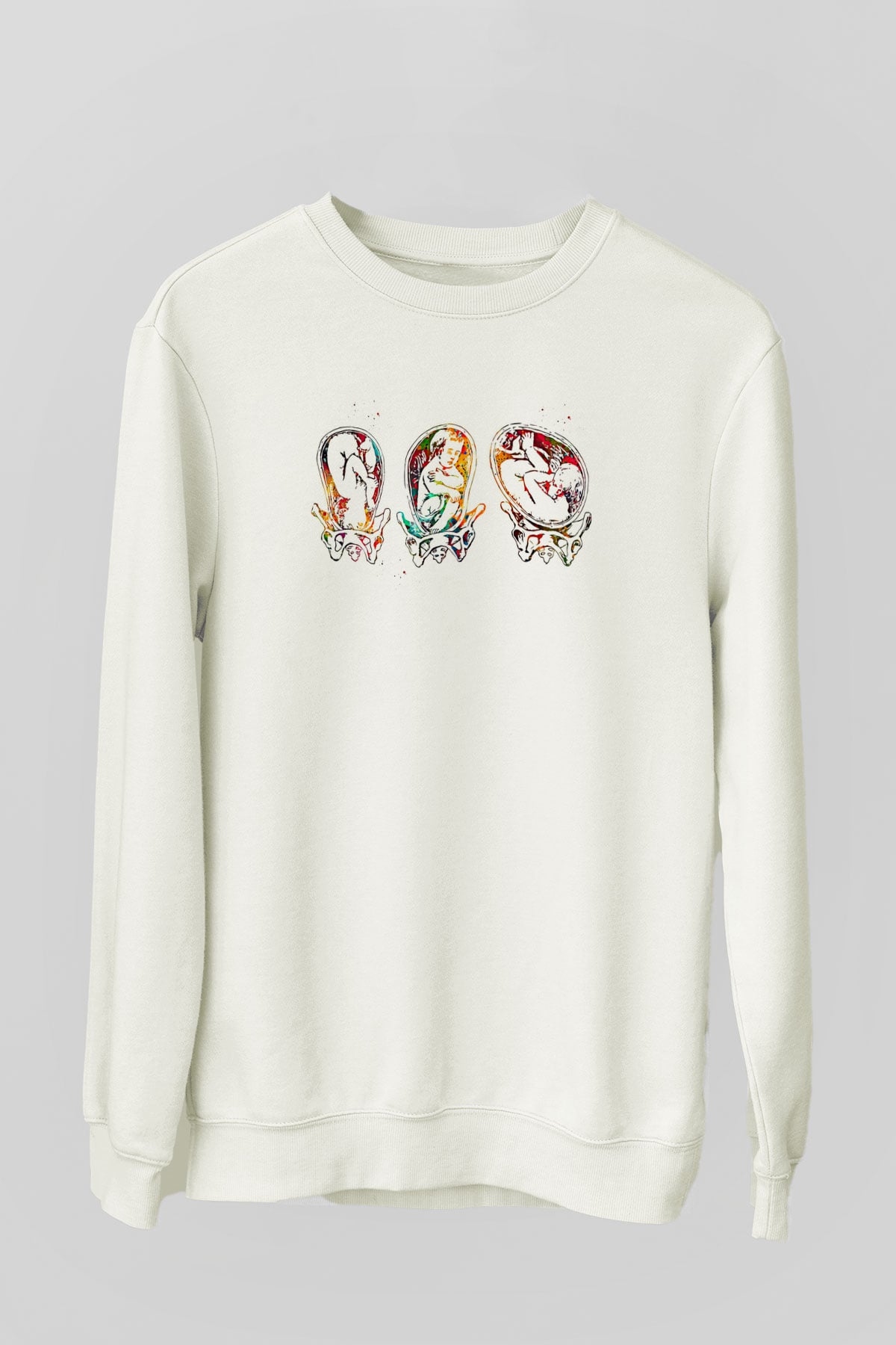 Tıp Bayramı Baskılı Beyaz Unisex Sweatshirt