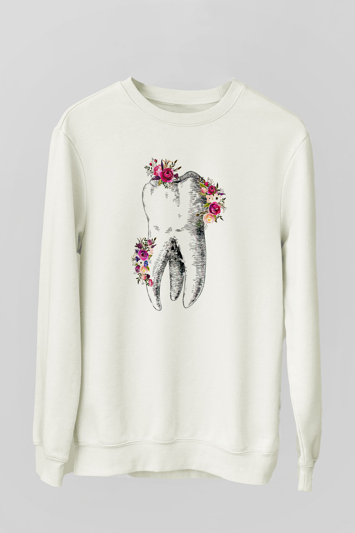 Tıp Bayramı Baskılı Beyaz Unisex Sweatshirt