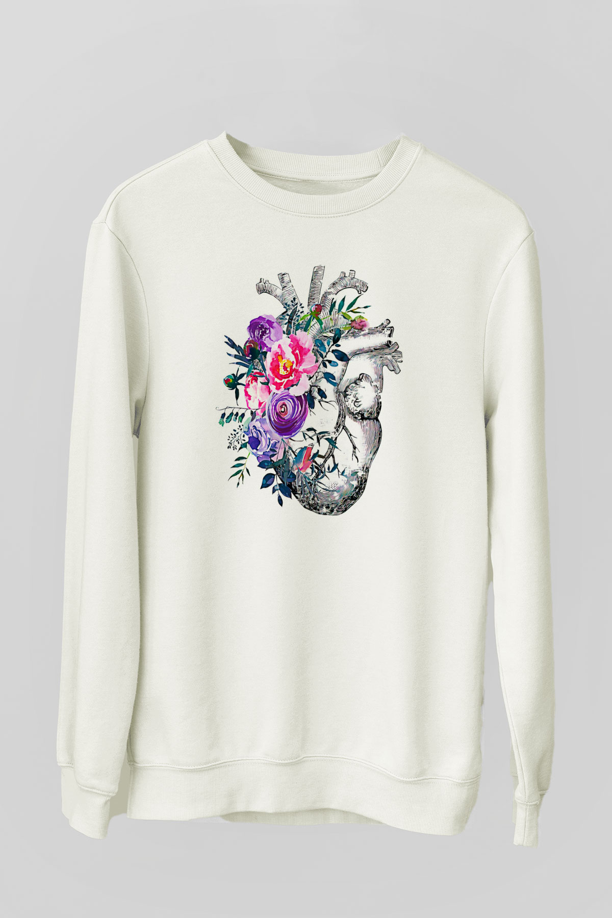 Tıp Bayramı Baskılı Beyaz Unisex Sweatshirt