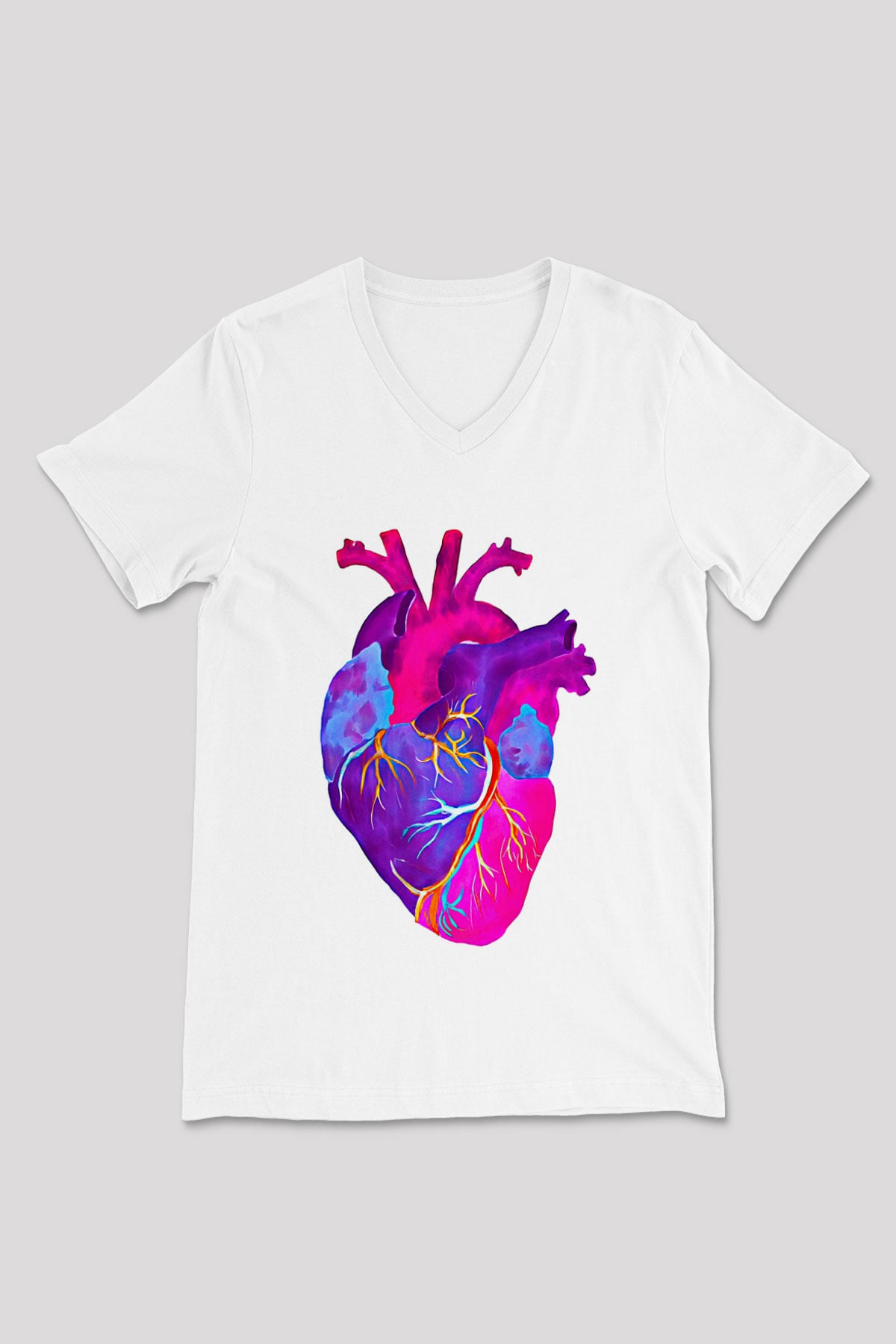 Tıp Bayramı Baskılı Beyaz Unisex V Yaka Tişört - Tshirt