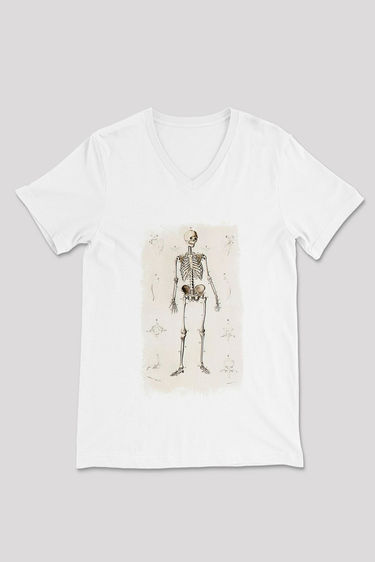 Tıp Bayramı Baskılı Beyaz Unisex V Yaka Tişört - Tshirt