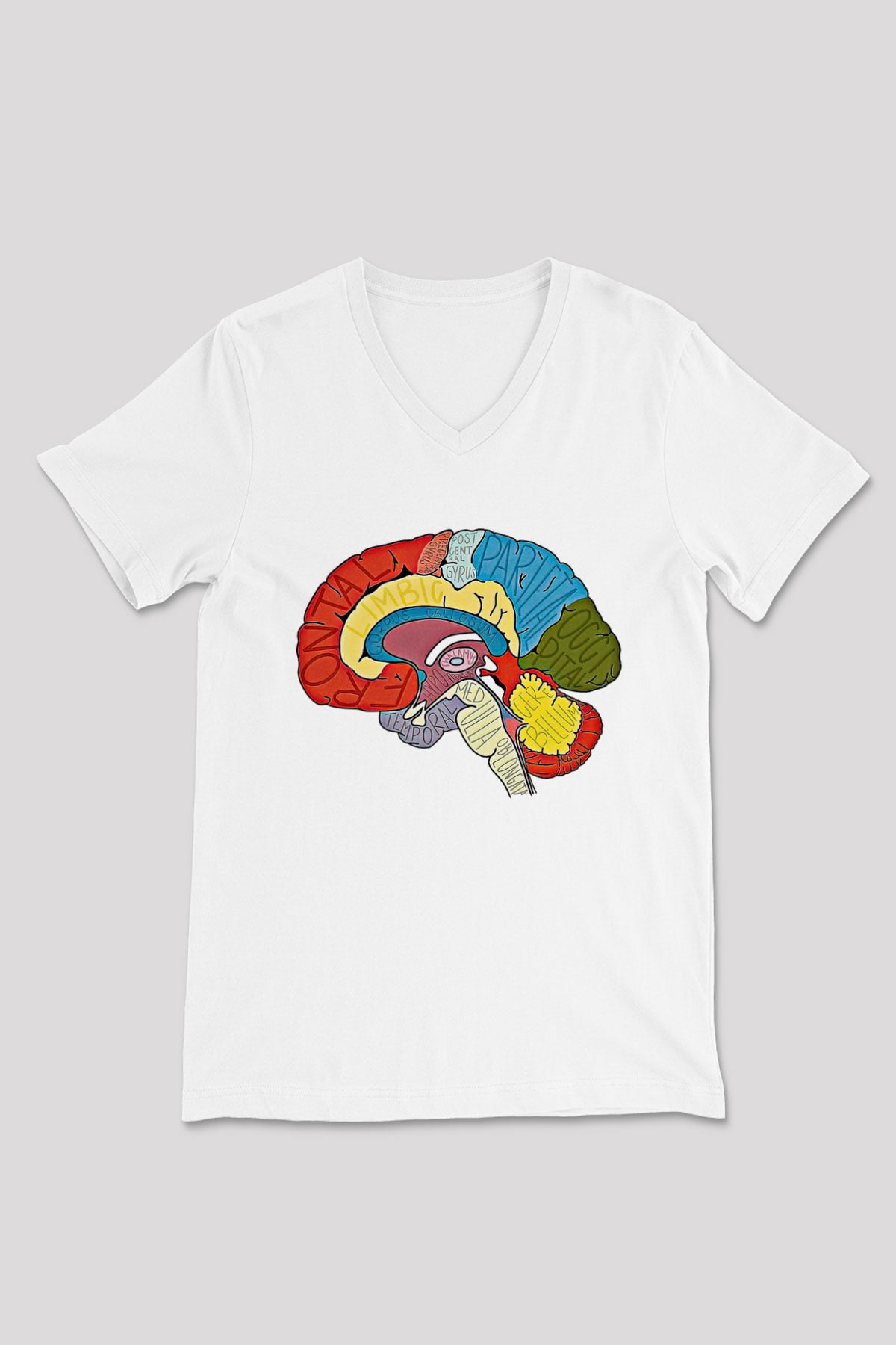 Tıp Bayramı Baskılı Beyaz Unisex V Yaka Tişört - Tshirt