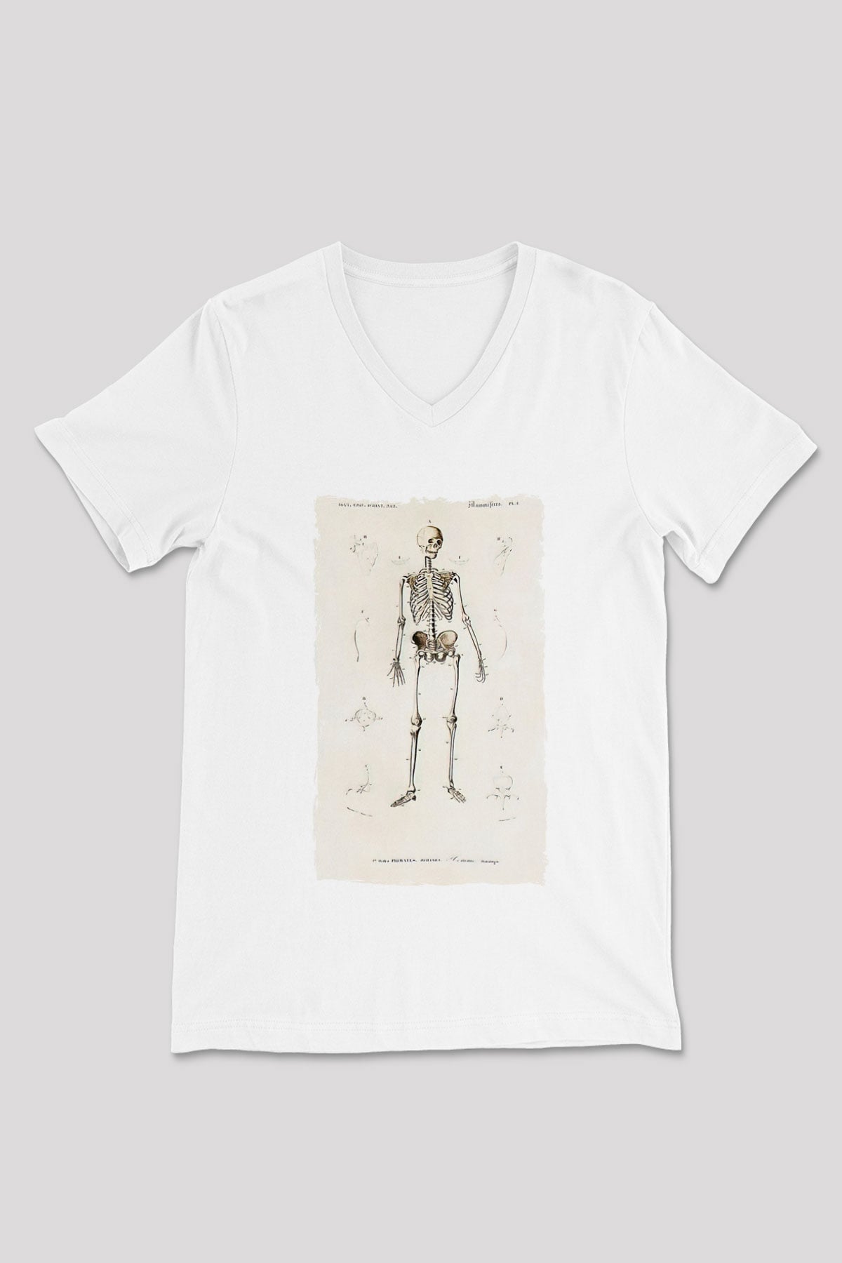 Tıp Bayramı Baskılı Beyaz Unisex V Yaka Tişört - Tshirt
