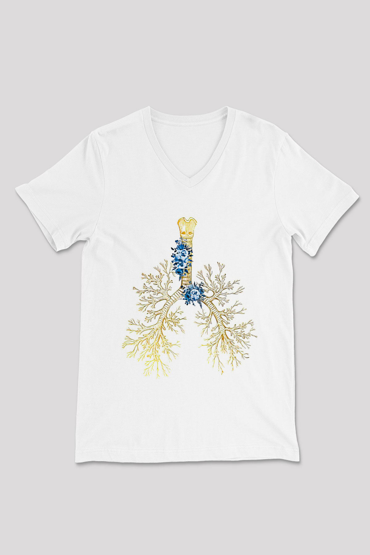 Tıp Bayramı Baskılı Beyaz Unisex V Yaka Tişört - Tshirt