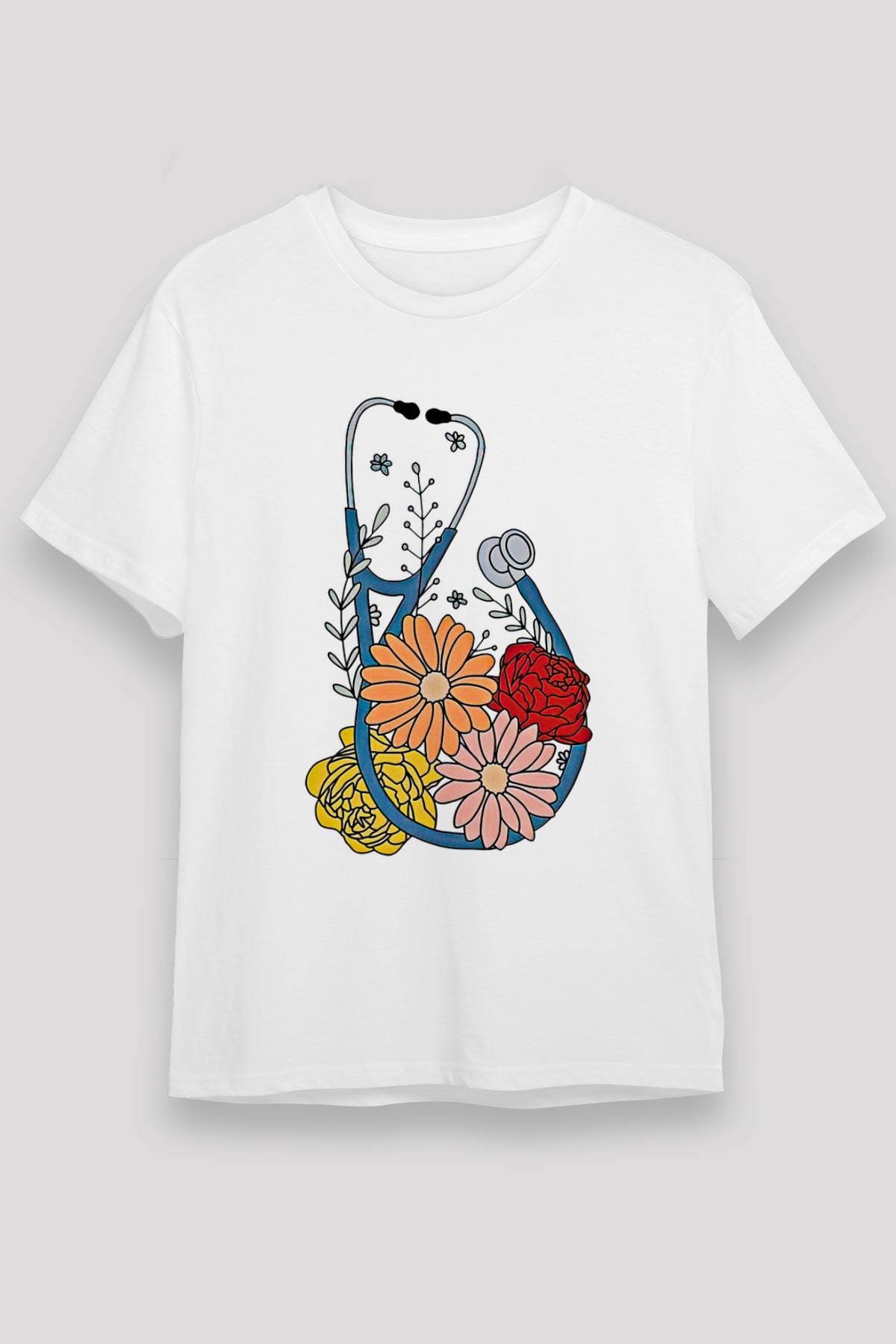Tıp Bayramı Baskılı Unisex Beyaz Tişört - Tshirt