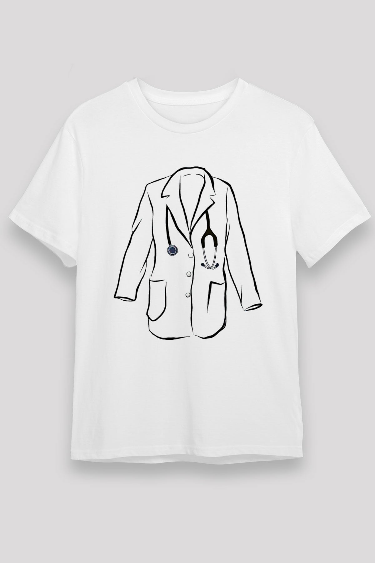 Tıp Bayramı Baskılı Unisex Beyaz Tişört - Tshirt