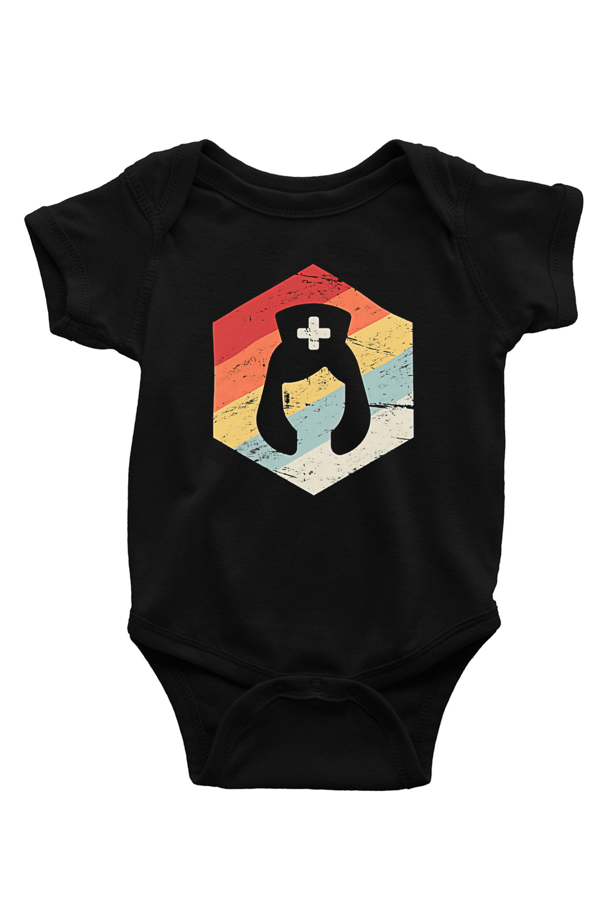 Tıp Bayramı Baskılı Unisex Siyah Bebek Body - Zıbın