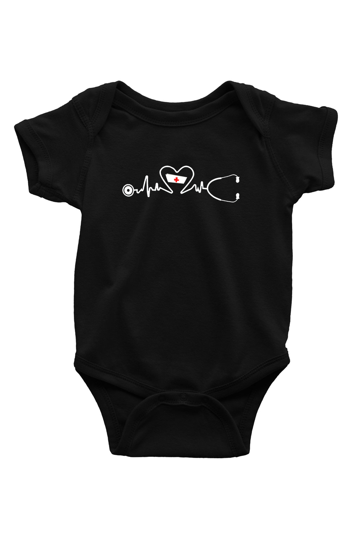 Tıp Bayramı Baskılı Unisex Siyah Bebek Body - Zıbın