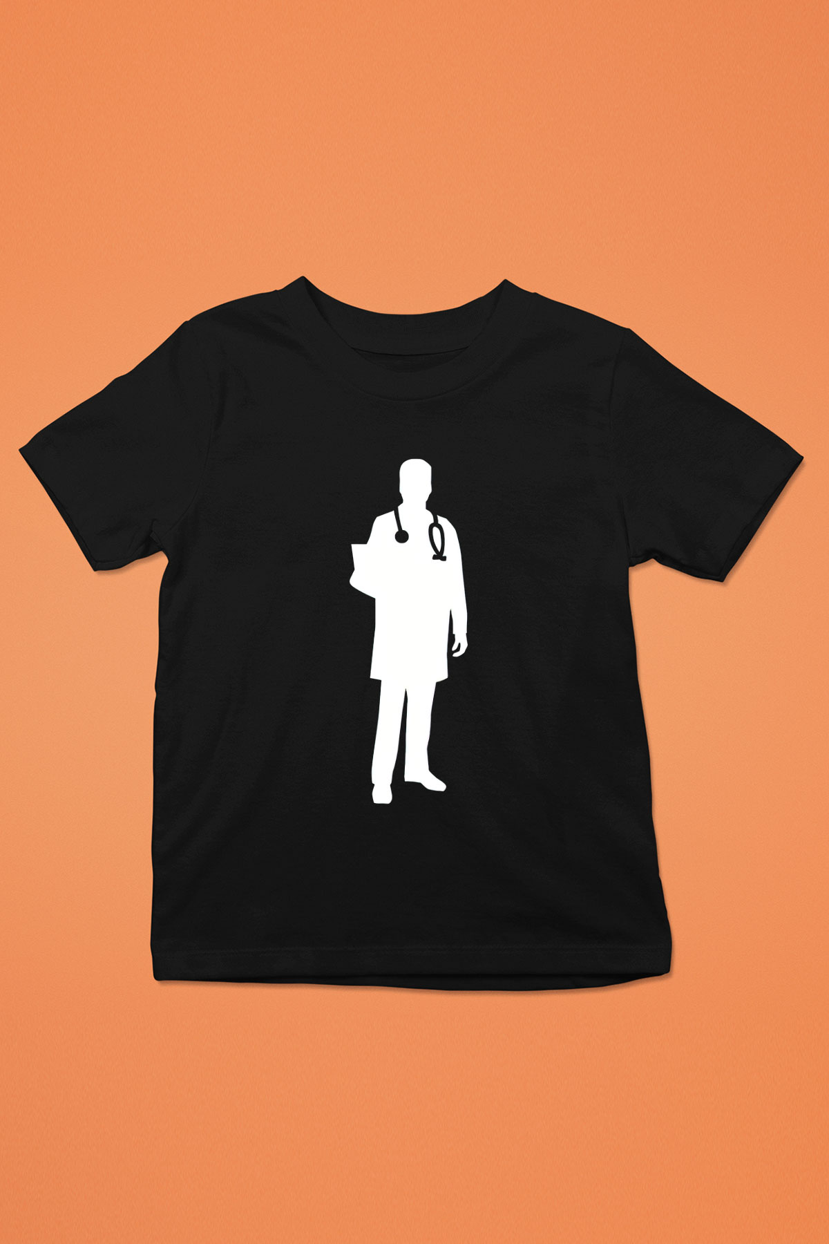 Tıp Bayramı Baskılı Unisex Siyah Çocuk Tişört - Tshirt