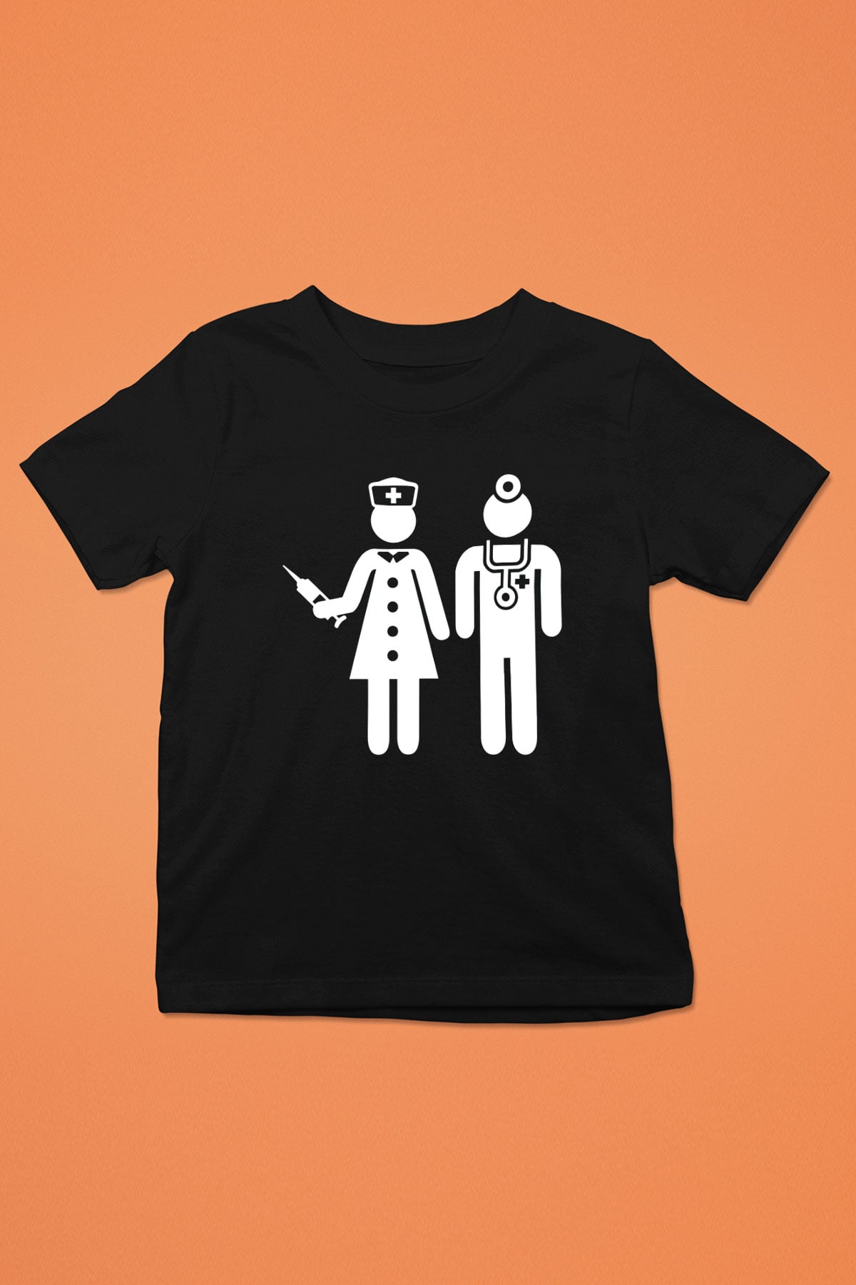 Tıp Bayramı Baskılı Unisex Siyah Çocuk Tişört - Tshirt