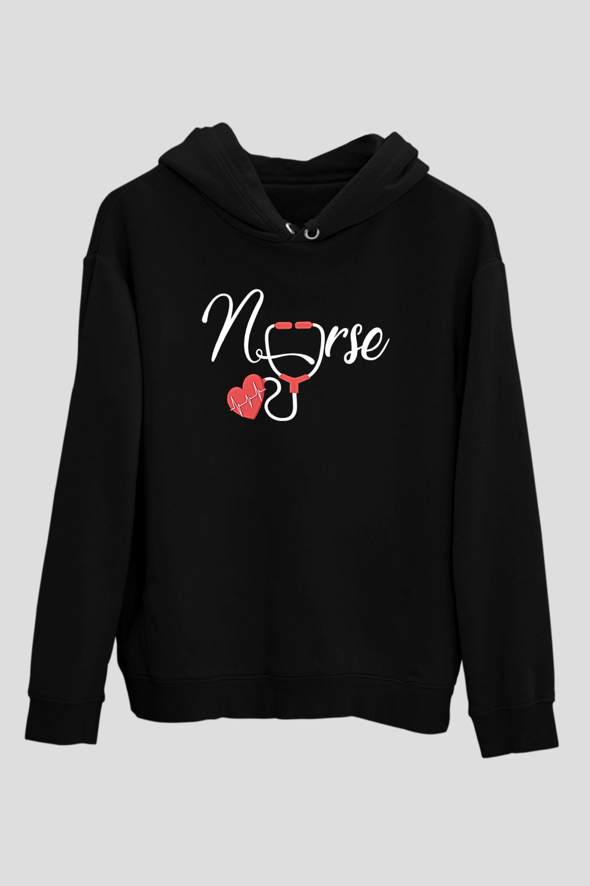 Tıp Bayramı Baskılı Unisex Siyah Hoodie