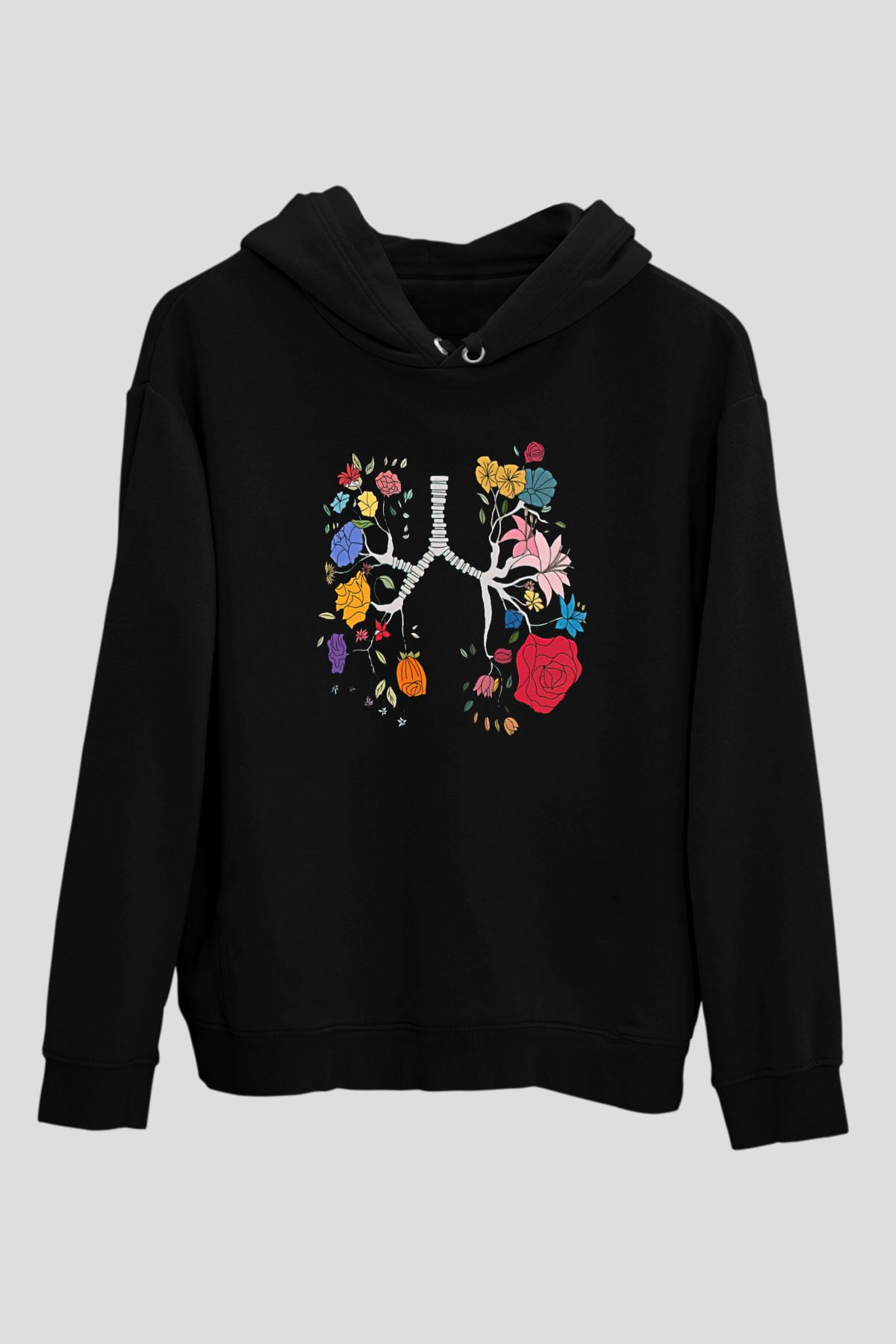 Tıp Bayramı Baskılı Unisex Siyah Hoodie