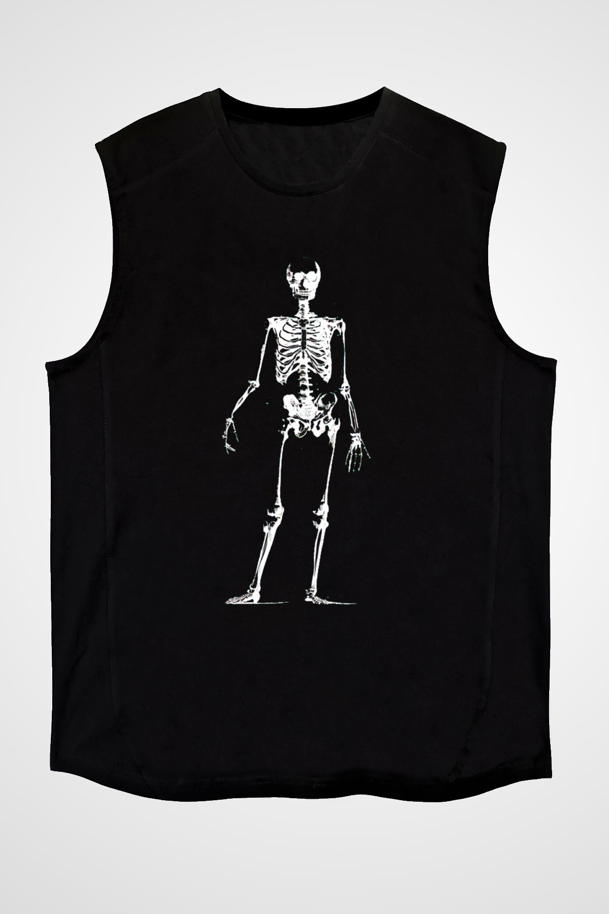 Tıp Bayramı Baskılı Unisex Siyah Kolsuz Tişört - Tshirt