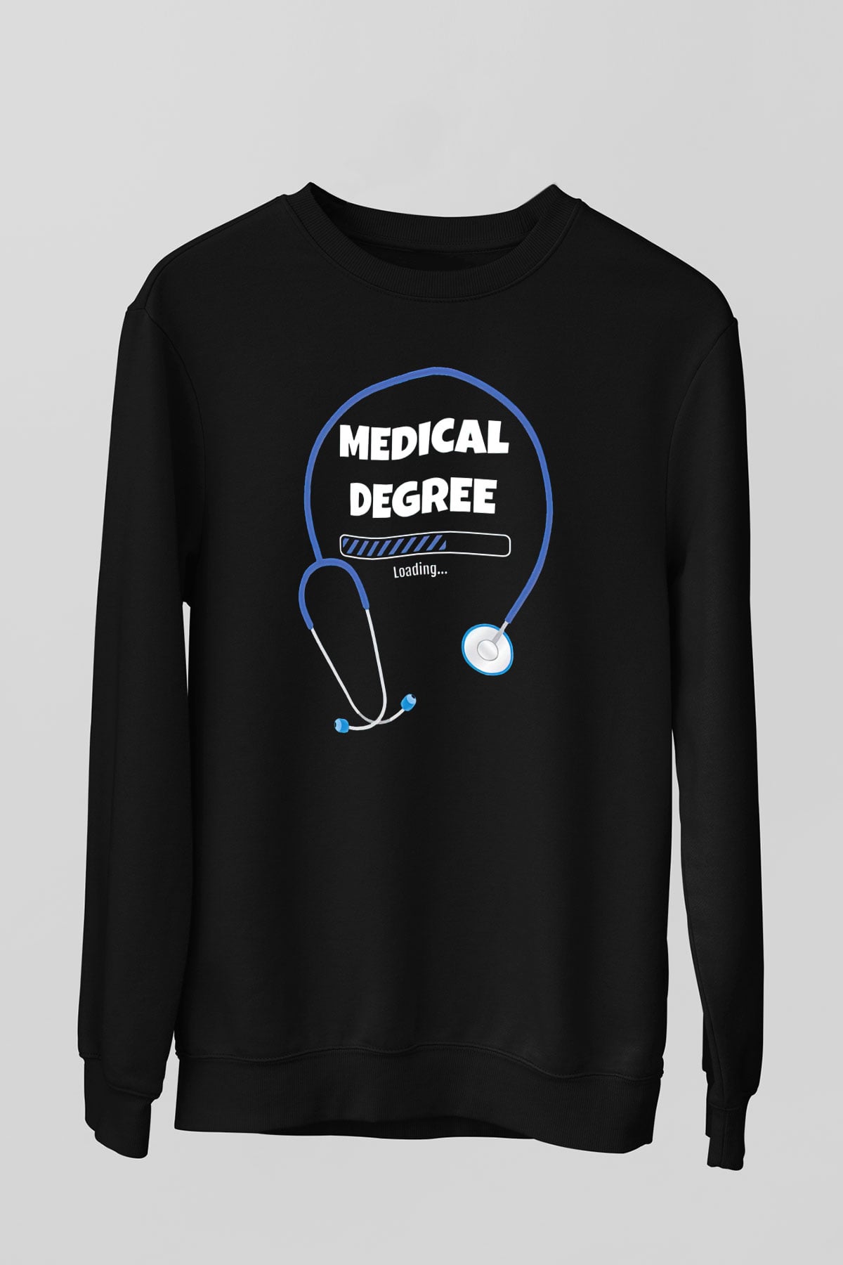 Tıp Bayramı Baskılı Unisex Siyah Sweatshirt
