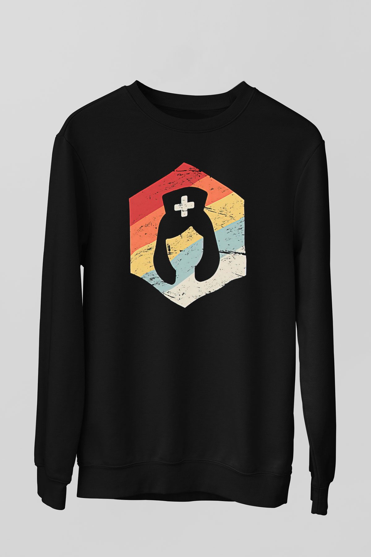 Tıp Bayramı Baskılı Unisex Siyah Sweatshirt
