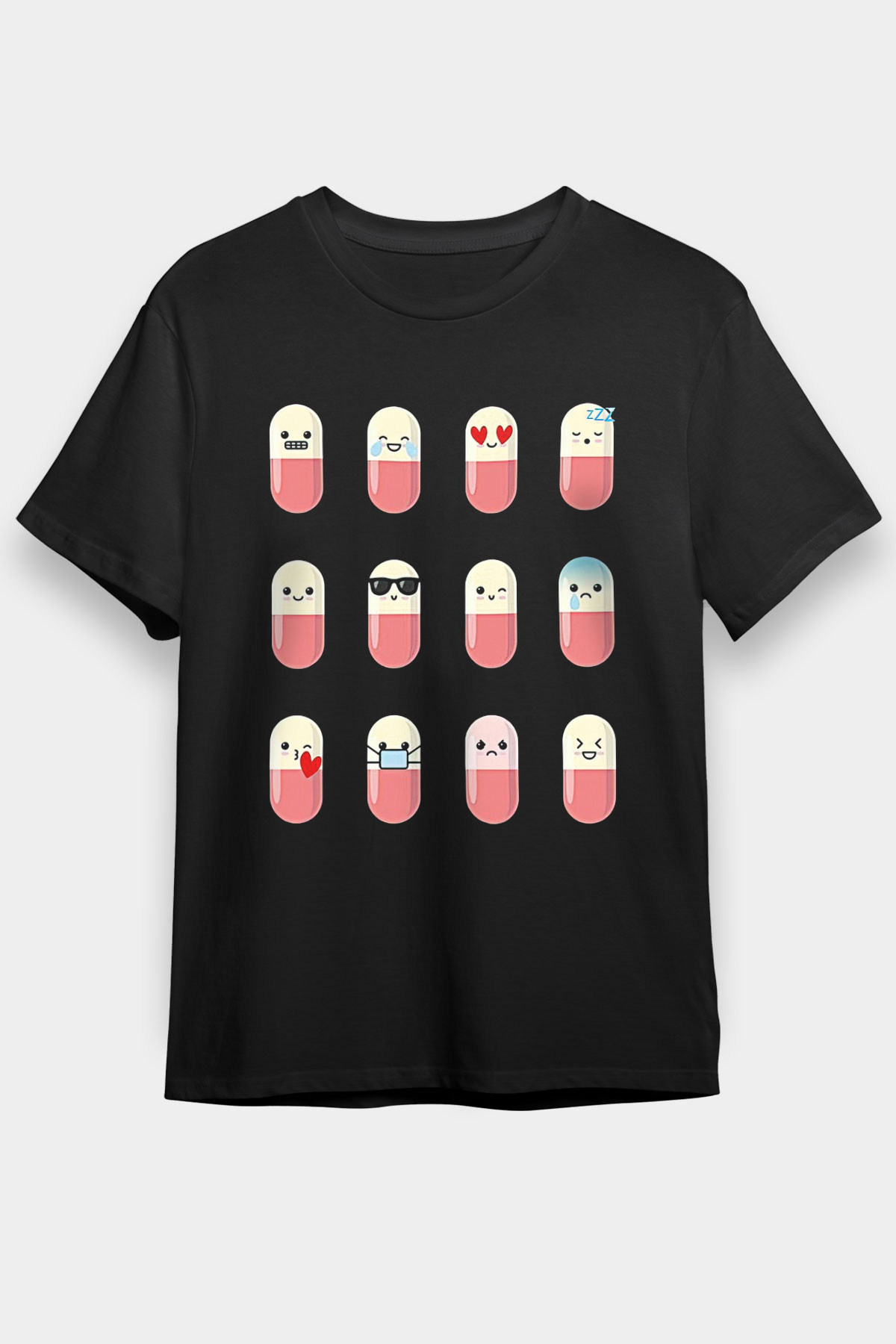 Tıp Bayramı Baskılı Unisex Siyah Tişört - Tshirt