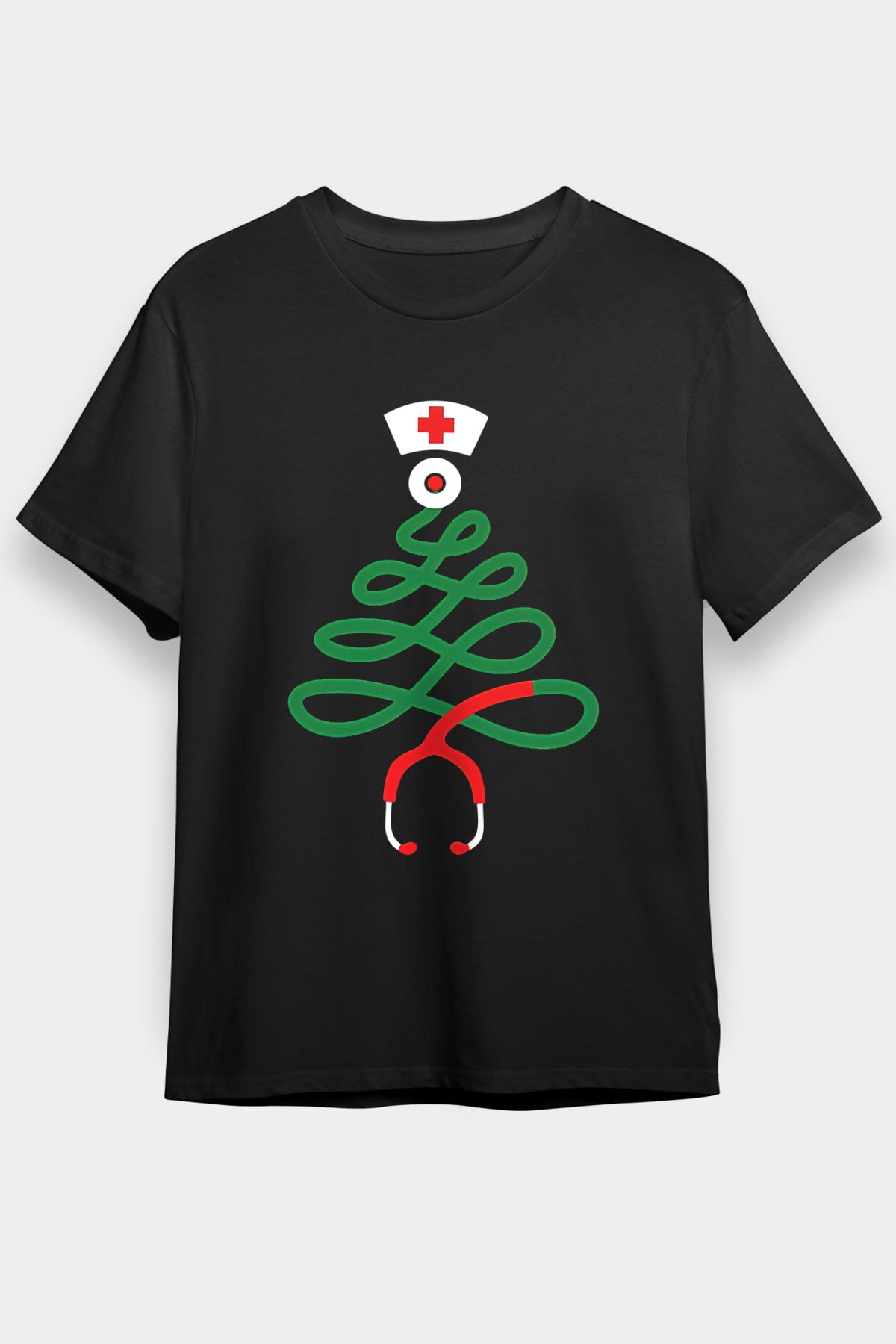 Tıp Bayramı Baskılı Unisex Siyah Tişört - Tshirt
