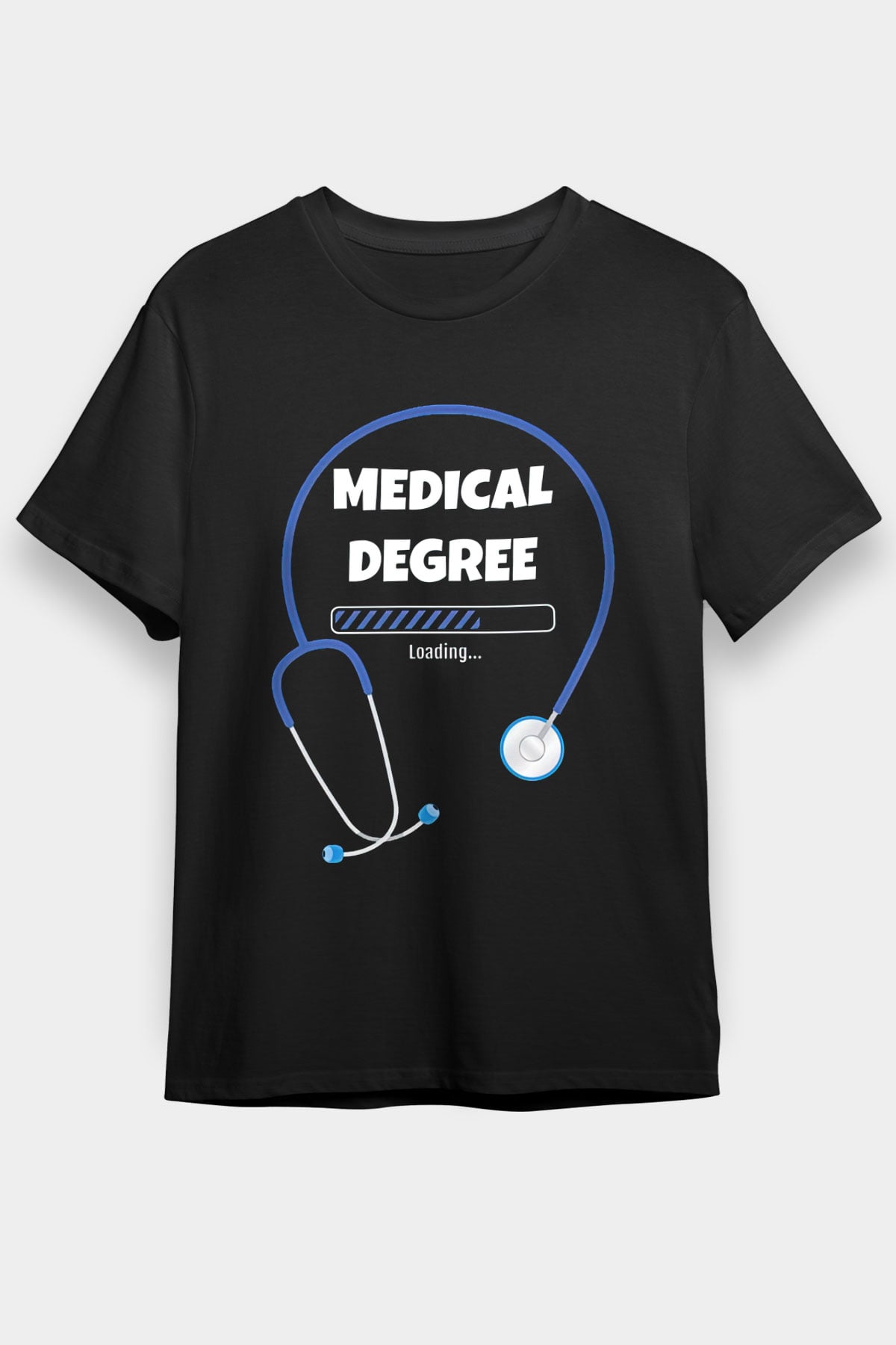 Tıp Bayramı Baskılı Unisex Siyah Tişört - Tshirt