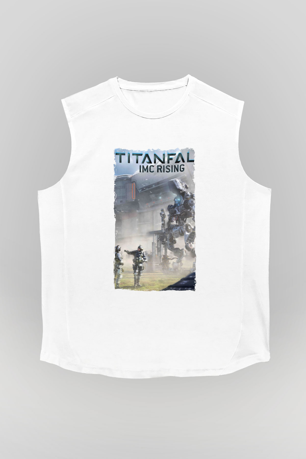 Titanfall Beyaz Unisex Kolsuz Tişört
