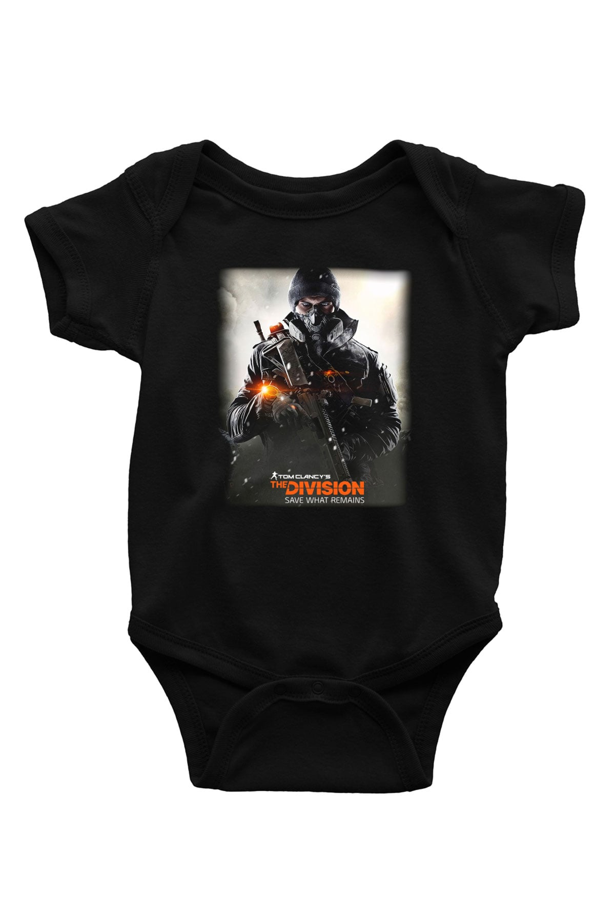 Tom Clancy Baskılı Siyah Bebek Body - Zıbın