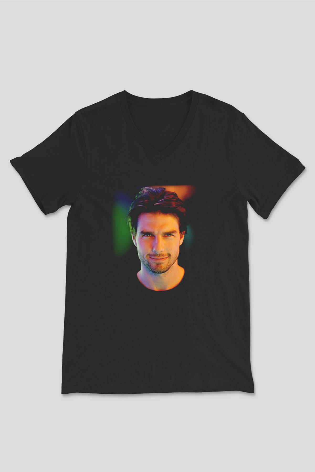 Tom Cruise Siyah Unisex V Yaka Tişört T-Shirt