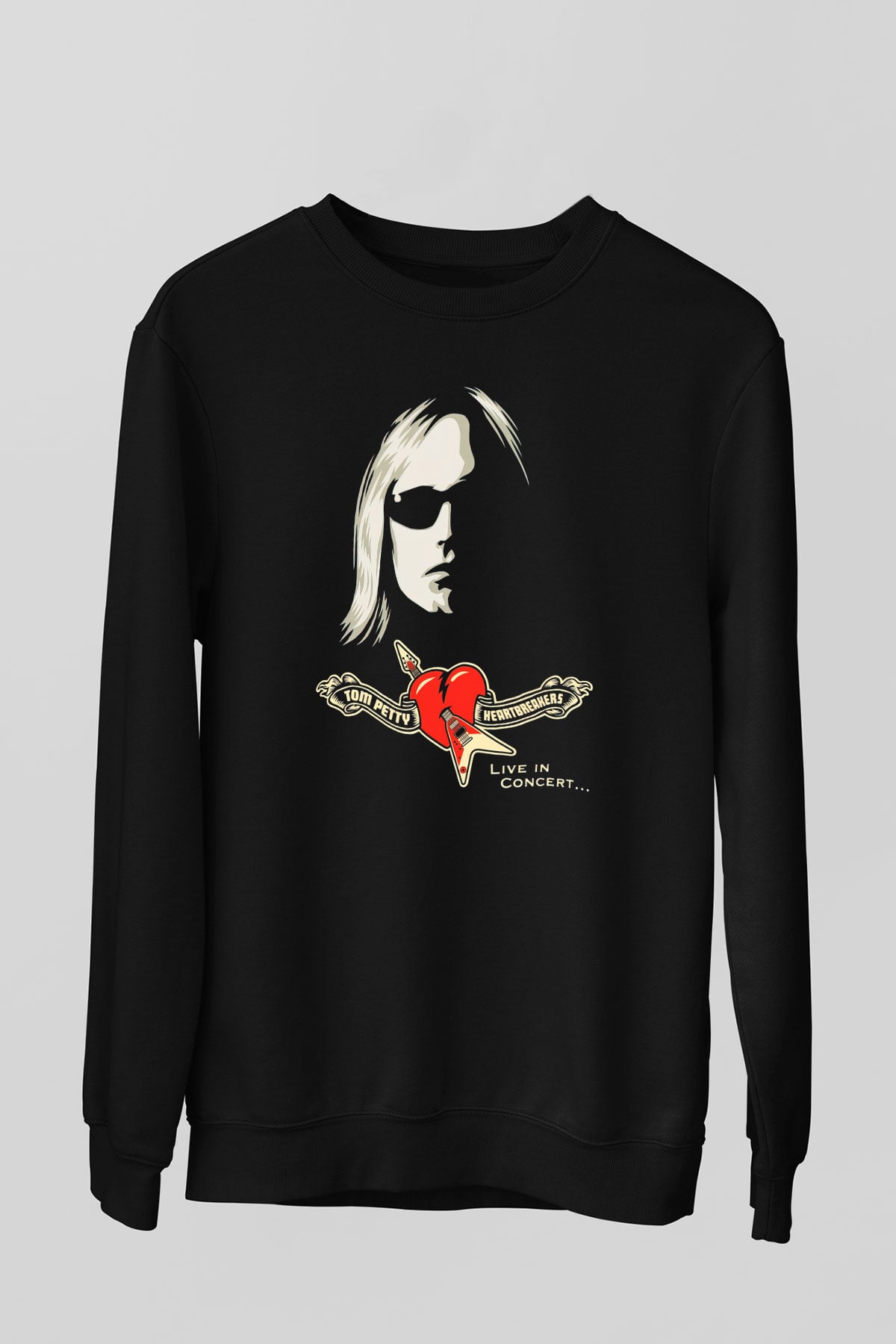 Tom Petty Siyah Unisex Sweatshirt