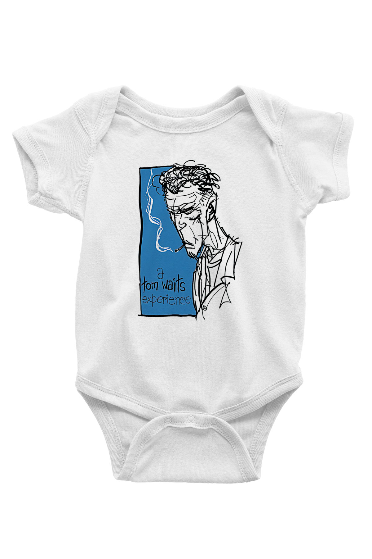 Tom Waits Baskılı Beyaz Unisex Bebek Body - Zıbın