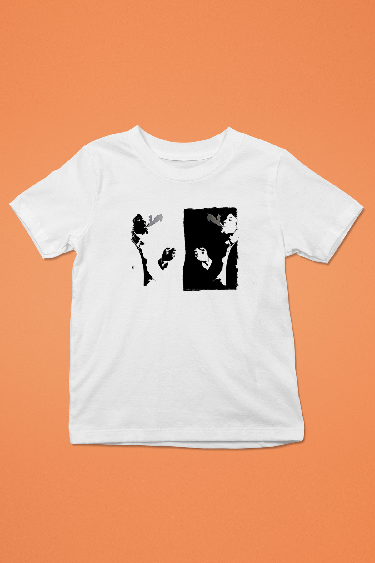 Tom Waits Baskılı Beyaz Unisex Beyaz Çocuk Tişört - Tshirt
