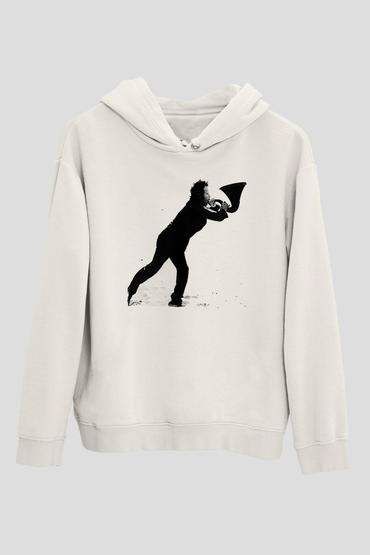 Tom Waits Baskılı Beyaz Unisex Kapüşonlu Sweatshirt