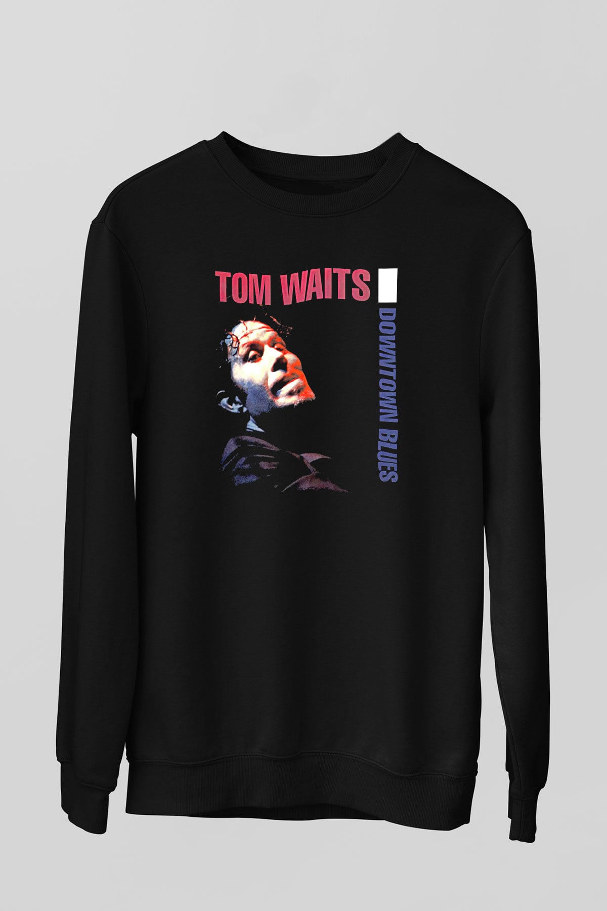 Tom Waits Baskılı Unisex Siyah Sweatshirt