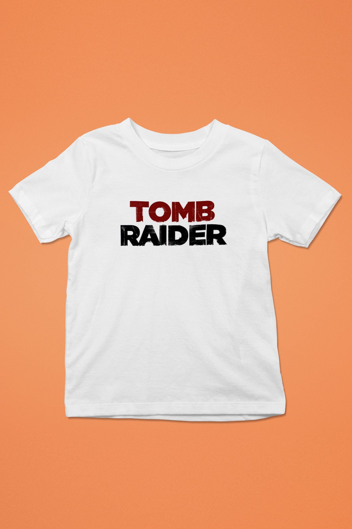 Tomb Raider Baskılı Beyaz Unisex Çocuk Tişört