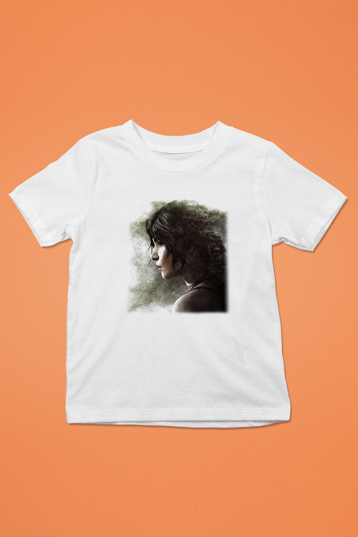 Tomb Raider Baskılı Beyaz Unisex Çocuk Tişört
