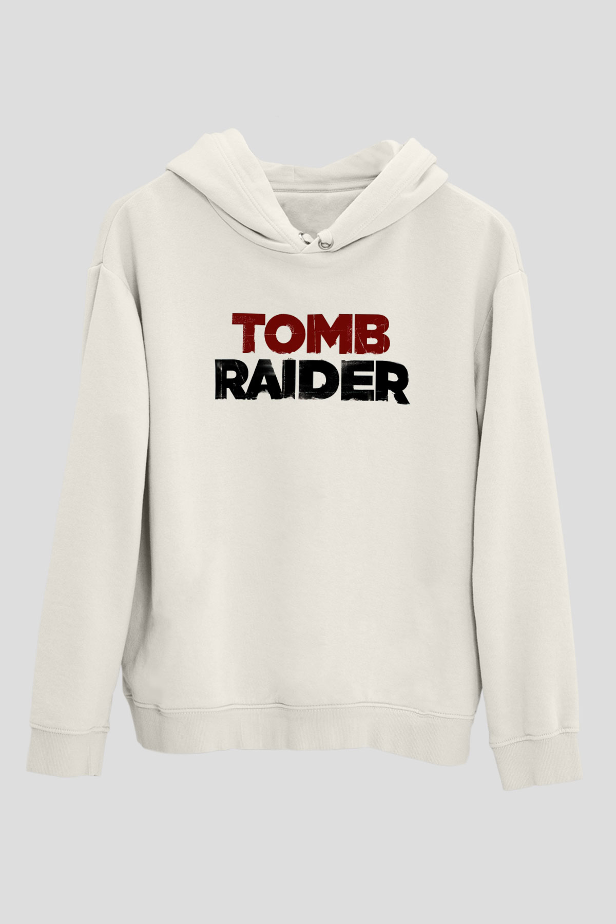 Tomb Raider Beyaz Unisex Hoodie