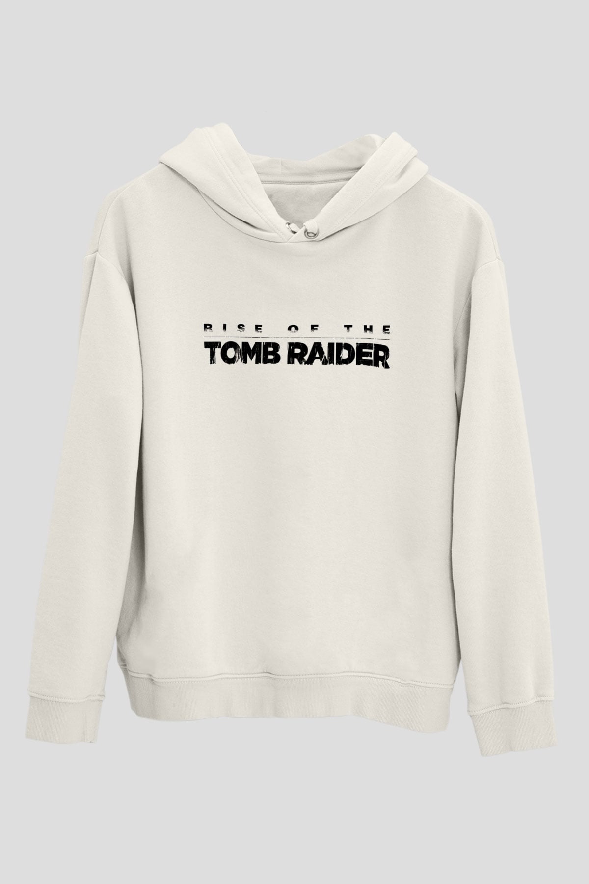 Tomb Raider Beyaz Unisex Hoodie