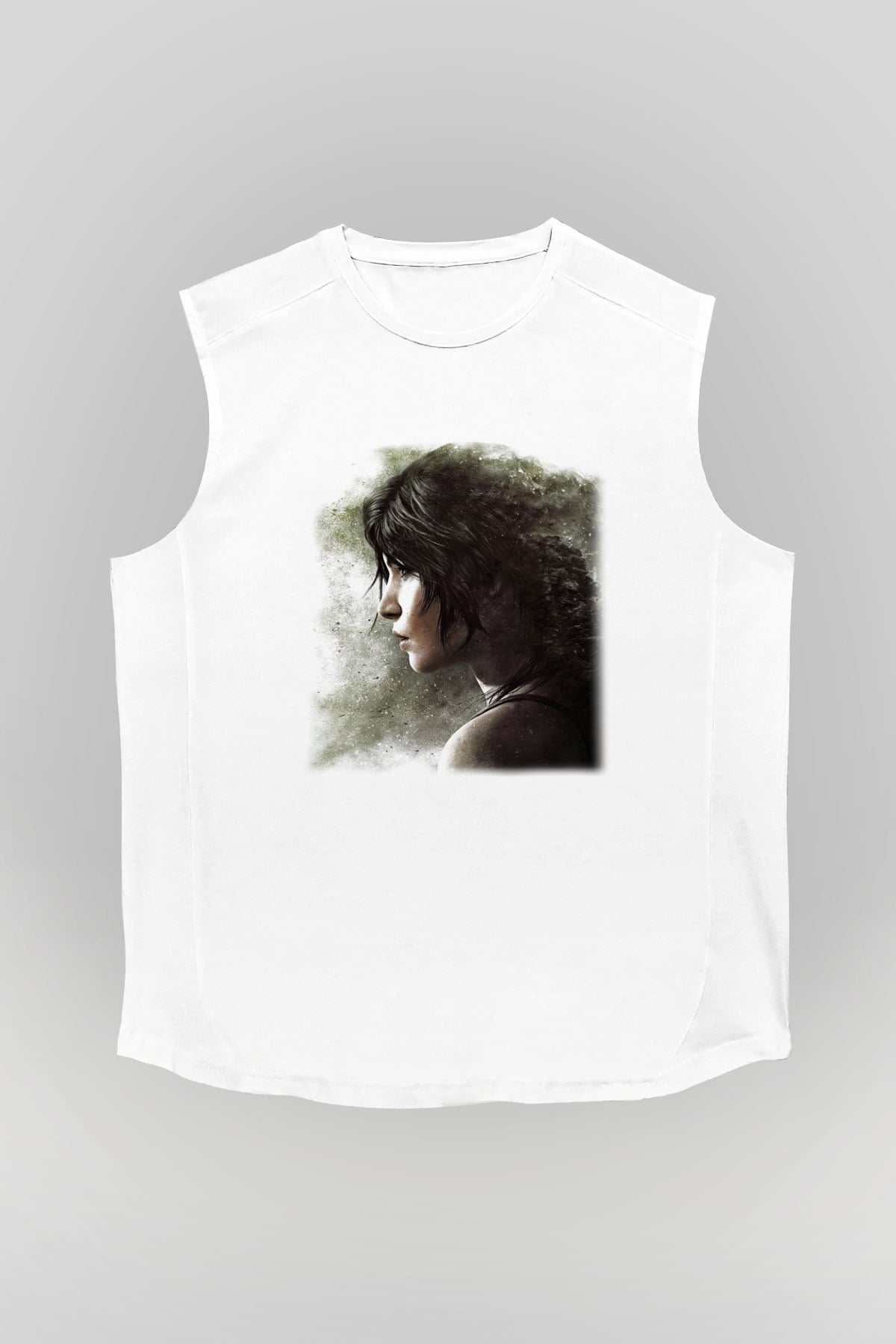 Tomb Raider Beyaz Unisex Kolsuz Tişört