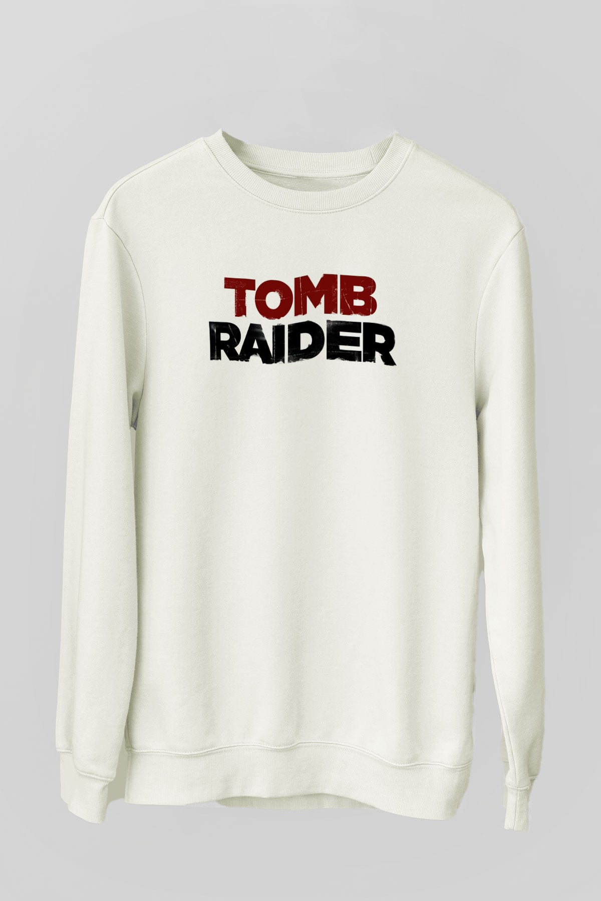 Tomb Raider Beyaz Unisex Sweatshirt