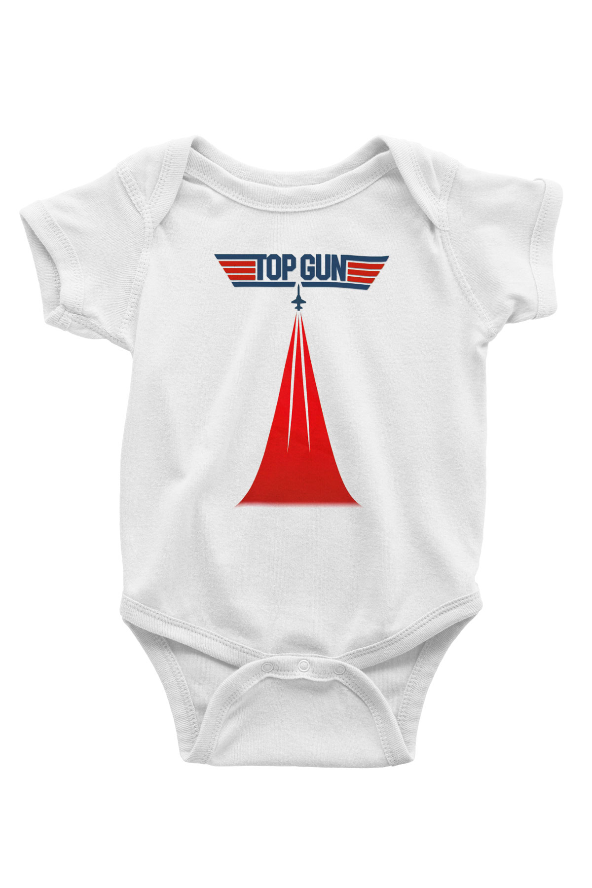 Top Gun Baskılı Beyaz Unisex Bebek Body - Zıbın