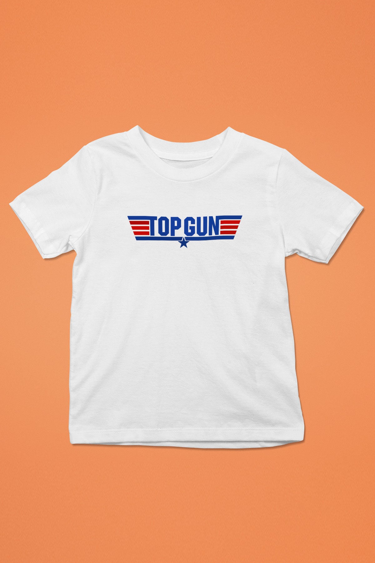 Top Gun Baskılı Beyaz Unisex Çocuk Tişört