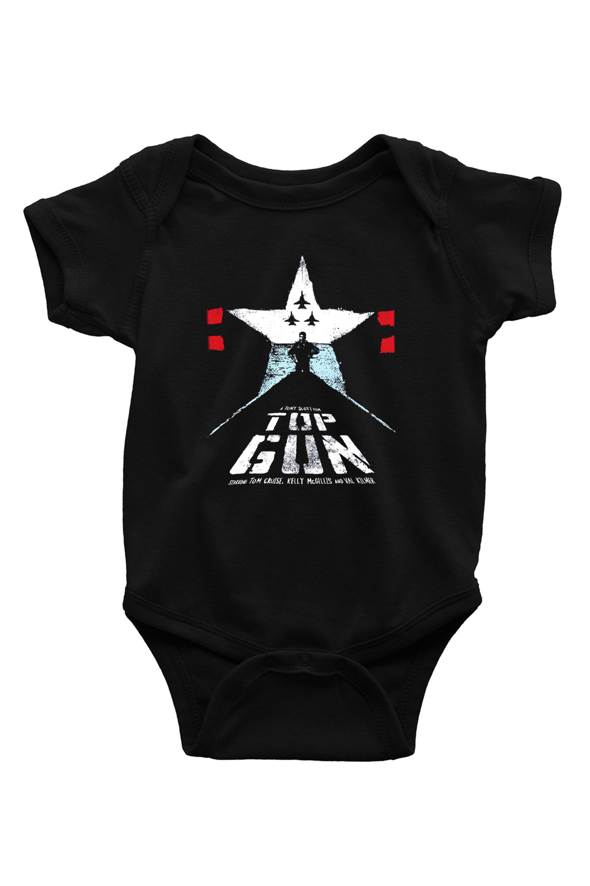 Top Gun Baskılı Siyah Bebek Body - Zıbın