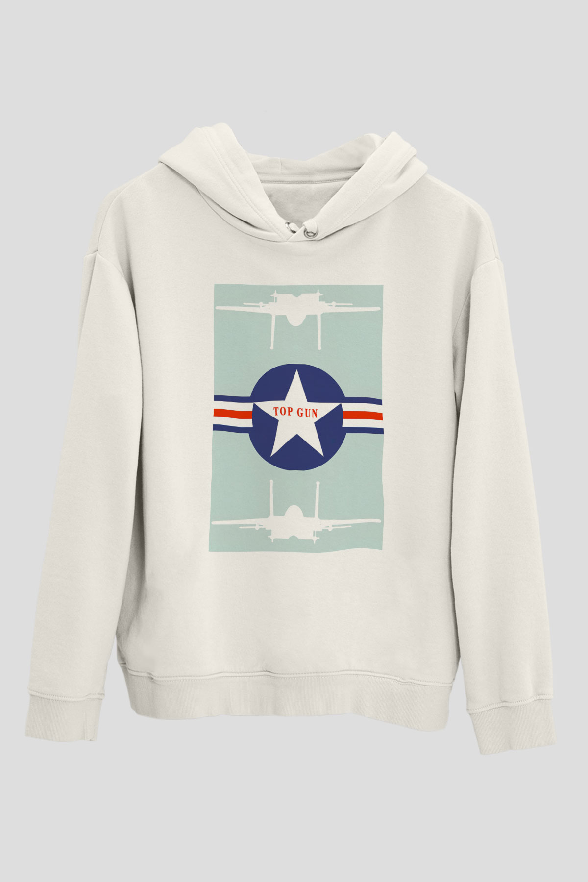 Top Gun Beyaz Unisex Hoodie
