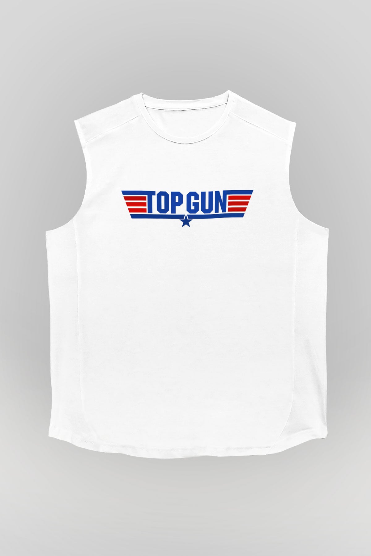 Top Gun Beyaz Unisex Kolsuz Tişört