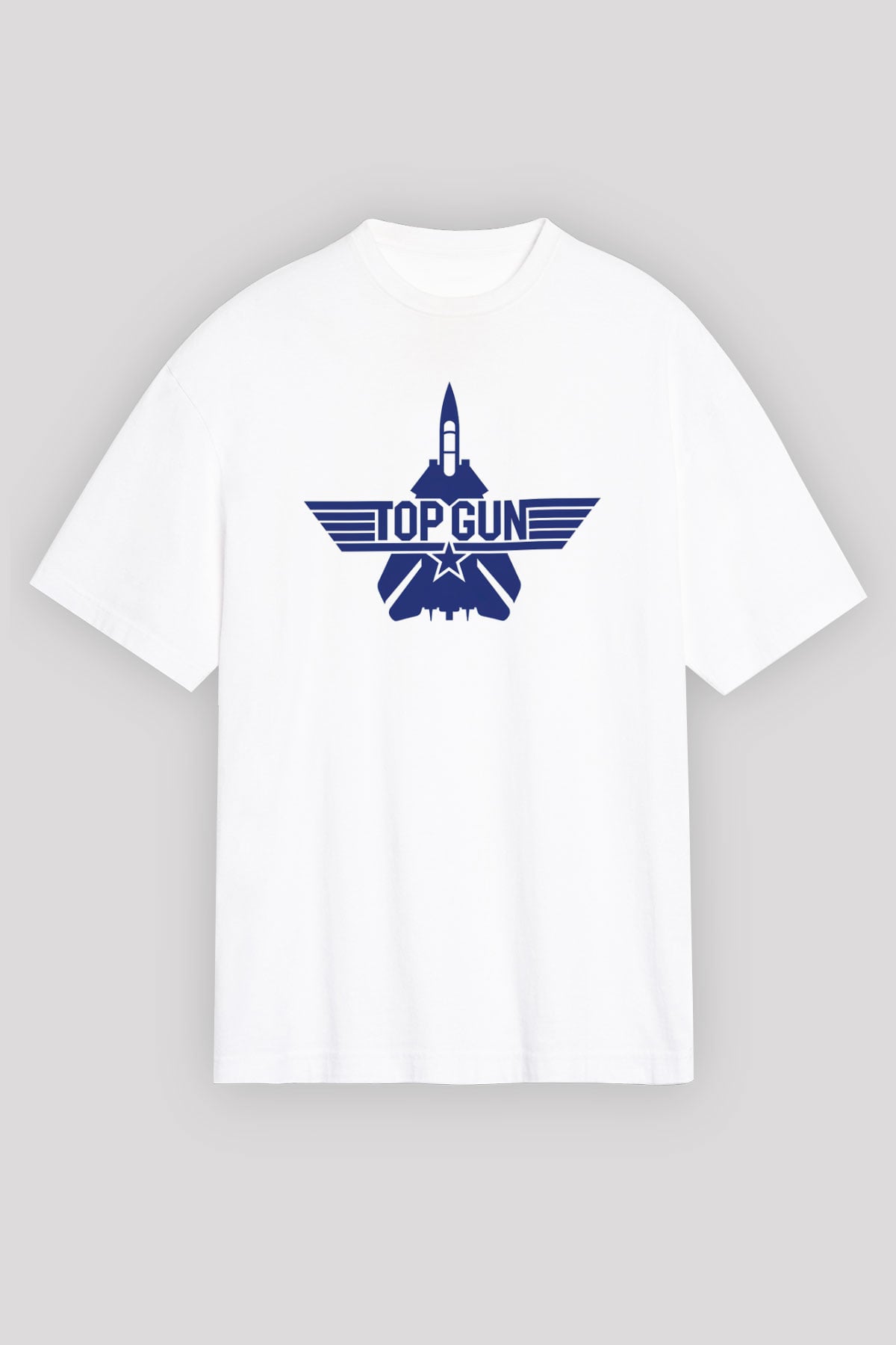 Top Gun Beyaz Unisex Oversize Tişört T-Shirt