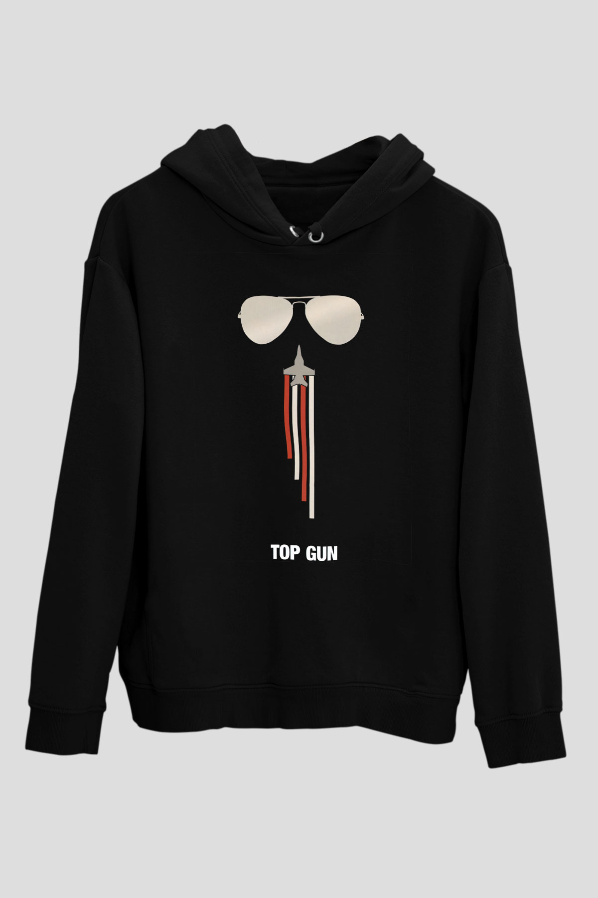 Top Gun Siyah Unisex Kapşonlu Sweatshirt
